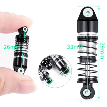 1/24th Aluminum RC Car Shocks 33mm Extended Absorber Damper for All AXIAL SCX24 AXI90081 Deadbolt C10 JLU Gladiator Bronco - size: 33mm