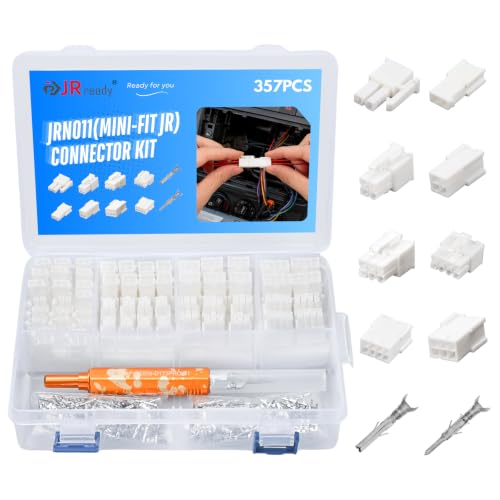 JRready Molex Mini-Fit Jr Pin Connector Kit Dual Row 4.2mm Pitch 2-8Pin Housing Plug with Molex Pin Extractor ACTCRH6A02 - size: 2-4-6-8 Pin with Pin Removal Tool