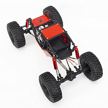 1/10 RC Car 310mm Wheelbase Rock Buggy Frame Chassis with Nylon Tube Roll Cage for 1/10 RC Crawler Car SCX10 90046 TRX4 (with Wheels, Red) - color: With Wheels, Red