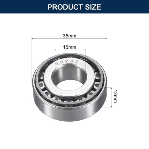 2 Pack 30202 Tapered Roller Bearing Cone and Cup Set | 15mm Bore 35mm OD 12mm Cup Width, Chrome Steel Wheel Bearings, ABEC-3 - size: 30202
