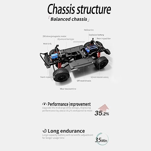 GoolRC RC Crawler, 1:12 Scale 4WD Remote Control Car, Off-Road Truck with Lights, 2.4Ghz RC Rock Crawler 4x4 All Terrain RC Car with 3 Battery - color: Black, size: 3 Battery