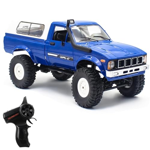 Mostop RC Crawler WPL C24 Rock Crawler RC Truck 4x4 Off Road, 1:16 Scale RTR Remote Control Truck, 2.4Ghz Proportional Steering RC Car with LED Lights, Toys for Kids 6-8, 8-12 Year Old Birthday Gift