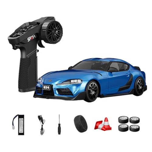 1:24 Scale RC Drift Car with Gyro Stability, 2.4GHz 4WD Proportional Control High-Speed Drift Racing Car with LED Lights & Dual-Mode Tire Switch (Racing & Drift) for Adults (Q5 Metallic Blue/D24-01) - color: Q5 Metallic Blue, size: D24-01
