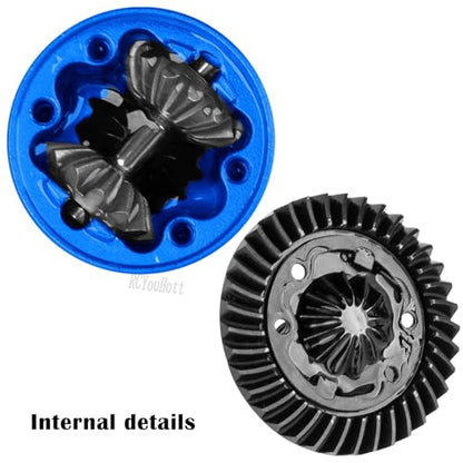 RC Diff Gear 37T Upgrades Part for 1/10 Slash 4X4 VXL/Rustler 4X4 VXL/Stampede 4X4 VXL/Hoss 4X4 VXL/XO-1,Front Rear Differential Hop Ups,Navy Blue - color: Navy Blue-(upgrades Part）
