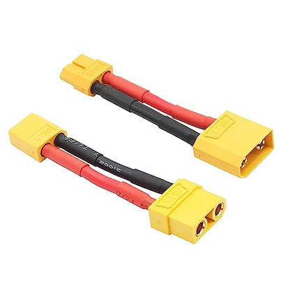 1Pair Short XT90 to XT60 Connector Converter 5cm/1.9inch,XT90 Male to XT60 Female & XT90 Female to XT60 Male Connector Adaptor with 12AWG Cable for RC ESC and RC Lipo Charger - style: 1Pair 5CM - XT90 to XT60