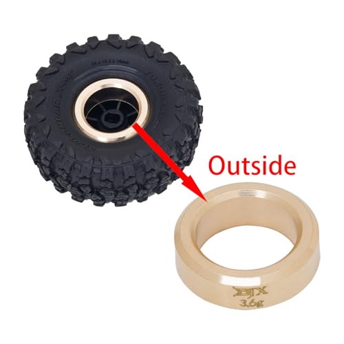 DJX 4PCS Brass Wheel Weights 3.6g Suitable for 1/30 Axial SCX30 Ford Bronco Jeep Wrangler JLU