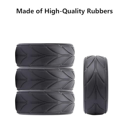 Set of 4 Rubber Tires Compatible with 1/10 Traxxas Tamiya HPI HSP RC Vehicle Tires TT02 TT01 RS4 Road Racing Touring Car (Color C) - color: Color C