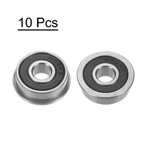 uxcell F606-2RS Flanged Ball Bearing 6x17x6mm Double Sealed Chrome Steel Flange Bearings, 10pcs - size: F606-2RS