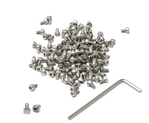 iexcell 100 Pcs M2.5 x 4mm Thread Pitch 0.45 mm Stainless Steel 304 Hex Socket Head Cap Screws Bolts Kit - size: M2.5 x 4mm