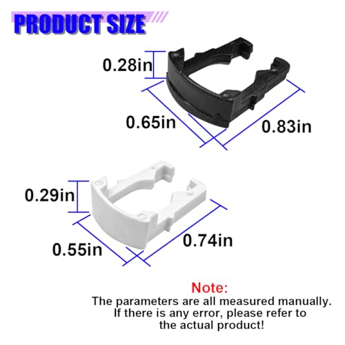 30PCS 3/8" 5/16" Fuel Line Clips, Car Fuel Hose Quick Disconnect Retaining Clips Assortment Kit, Universal Vehicle Repair Replacement Accessories Replace 2F1Z9A317BA 2F1Z9A317AA (Black&White)