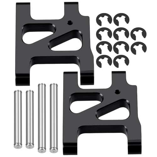 2PCS RC Aluminum Alloy Front Lower Swing Arm Suspension A-Arms Set Compatible with 1/10 Tamiya TA01 RC Car Upgrades (Black) - color: Black