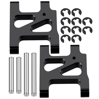 2PCS RC Aluminum Alloy Front Lower Swing Arm Suspension A-Arms Set Compatible with 1/10 Tamiya TA01 RC Car Upgrades (Black) - color: Black