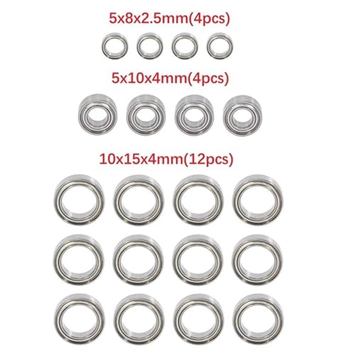 Double Rubber Seal for JLB for Cheetah 11101 21101 J3 for Speed BE001 BE002 BE003 1/10 rc Car Spare Upgrade Parts 20Pcs Ball Bearing Set