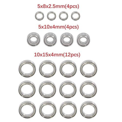 Double Rubber Seal for JLB for Cheetah 11101 21101 J3 for Speed BE001 BE002 BE003 1/10 rc Car Spare Upgrade Parts 20Pcs Ball Bearing Set