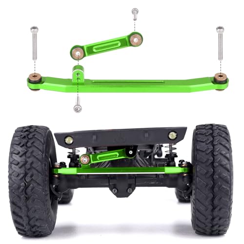 Steering Links Aluminum Steering Linkages for Axial SCX24 C10 Gladiator Bronco Wrangler Deadbolt (Green) - color: Green