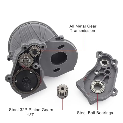 RC Car Parts for Axial for SCX10 II 90046 90047 for AX90059 1/10 Complete 32P Gearbox Transmission Gears Set with Slipper Pad Pinion RC Crawler Car Upgrade Parts(Gearbox 2) - size: Gearbox 2