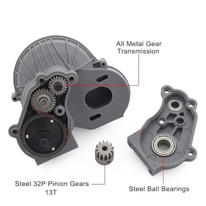 RC Car Parts for Axial for SCX10 II 90046 90047 for AX90059 1/10 Complete 32P Gearbox Transmission Gears Set with Slipper Pad Pinion RC Crawler Car Upgrade Parts(Gearbox 2) - size: Gearbox 2