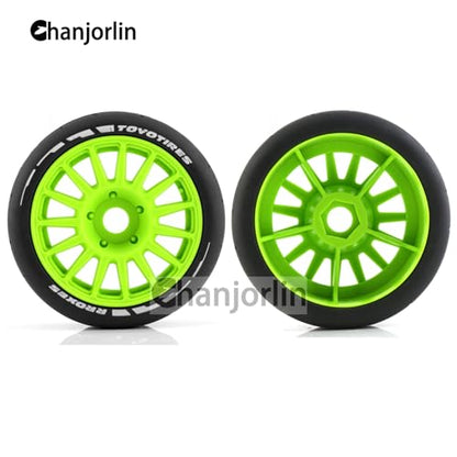 1/8 RC On Road Car Tires And Wheels Rims 17mm Hex 103mm Rubber Rally Tyres For 1:8 Scale RC On-Road Racing Car HPI WR8 HSP Hobao ARRMA Redcat Losi Kyosho VRX RC Rally Drift Car 4PCS (Green A) - color: Green a