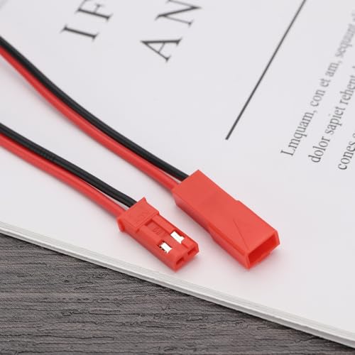 4Pcs JST Plug Connector Cable 2Pin Male to Female Extension Cable Compatible with RC Model Car Retrofitting Radio Control 22AWG 100cm