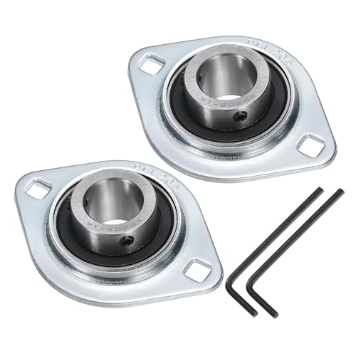 uxcell 2Pcs SBPFL205-14 Pillow Block Bearings 7/8" Bore Bearing Units Steel Flange Mounted Bearing Housing with Wrench - size: SBPFL205-14 (7/8" ID)