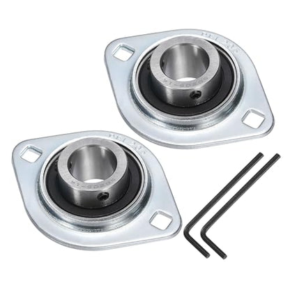 uxcell 2Pcs SBPFL205-14 Pillow Block Bearings 7/8" Bore Bearing Units Steel Flange Mounted Bearing Housing with Wrench - size: SBPFL205-14 (7/8" ID)