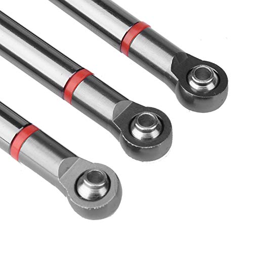 Aluminum Alloy Link Rod Linkage,plplaaoo 8Pcs Link Rod,RC Car Chassis Link Rod,313MM Wheelbase Upgrade Parts Link Rod Chassis Linkage Compatible with Axial SCX10 1/10 RC Car Crawler(Black) - color: Black