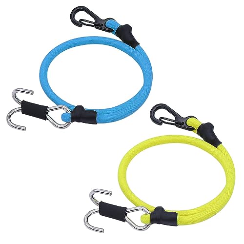 1/18 1/24 RC Crawler Elastic Force Escape Rope Kinetic Winch Strap with Hooks for TRX4M K10 SCX24 FCX24 K5 AX24 Upgrade (Blue&Yellow) - color: Blue&Yellow