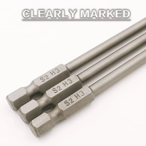 RC Hex Bit 6 Inch Power Bits 4mm for Screwgun/Power Drill(3MM X 3PCS) | High-speed Steel Precision Screwdriver Bits,Hex Head Allen Wrench Drill Bit Set,Magnetizable Tips,S2 alloy steel - size: 3MM X 3PCS