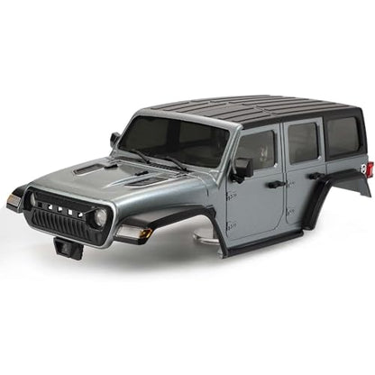 6.10inch/155mm Wheelbase Shell ABS Hardtop Body Kit Replacement Part for TRX4M Bronco Defender AX8560 1/18 RC Crawler Chassis (Silver Gray) - color: Silver Gray