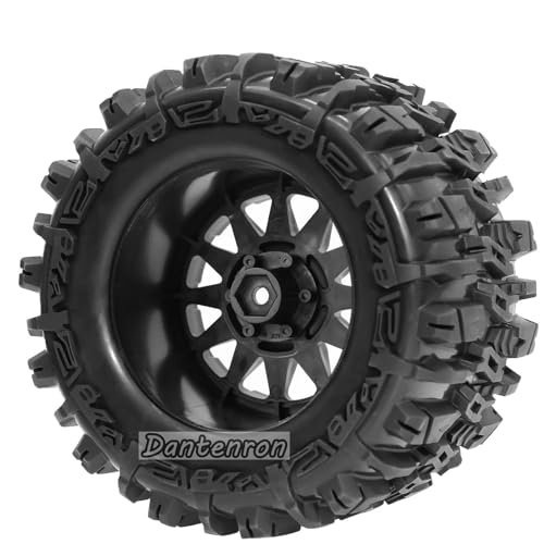 Dantenran 1/8 1/7 RC Monster Truck Tires OD 6.69" And Wheels 12mm 14mm 17mm Hex For 1:7 1:8 1:10 Off Road Truck Car Traxxas Maxx Tmaxx Summit ERevo 3.3 Arrma KRATON Notorious Outcast 6S Typhon 3S (L3)