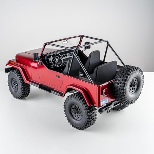 FMS Rochobby 1/10 RC Crawler Mashigan RC Truck 4x4, RC Car with Foldable Front Windcreen, Convertible Top,led Lights and 550 Brushed Motor (not Include Battery and Charger)