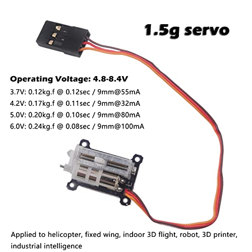 2pcs Tiny 1.5g servo Micro Linear Digital Servo Lightweight Mini Size for Indoor Aircraft Small RC Plane with 3CH Digital Multi Servo Tester