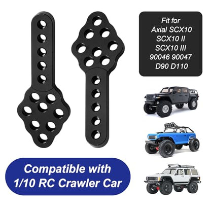 4Pcs Metal CNC RC Car Shock Absorber Mount Adjust Height Angle Stand for Axial SCX10 90046 D90 D110 SCX10III RC Crawler Upgrades (Black) - color: Black