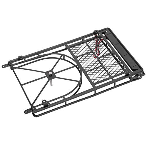 Metal Roof Rack Luggage Carrier for RC Crawler Car, RC Roof Rack with LED Light Strip, Sturdy Durable Storage Rack with Spare Tire Mount for HSP