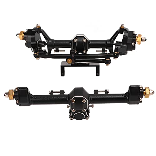 RiToEasysports Portal Axle Kit, CNC Aluminum Alloy Front Rear Assembly with Hardened Steel Gears for Axial SCX24 1/24 RC Crawler Car - color: Black
