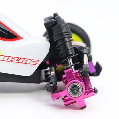 Metal Steering Knuckles C Hubs Suspension Arms CVD Shaft for 1/24 Losi Micro b Rc Car 2WD Buggy Chassis Plate Linkage Upgrades (Caster Blocks Pink)