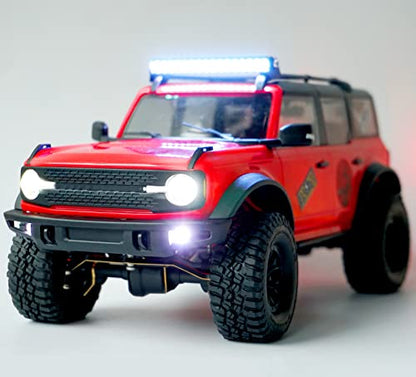 OGRC RC Led Headlights & Taillights Kit for TRX4M 1/18 RC Crawler Car (White & Red)