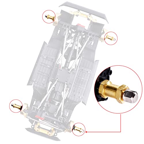 Brass 12mm Wheel Spacer Wheel Hubs Extension Drive Adapter for Axial SCX10 & SCX10 II 1/10 RC Crawler (20mm) - size: 20mm