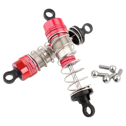 9201E RC Car 4 Pieces PX9211-18 Aluminum Shock Absorber Set Accessory Replacement Spare Parts for 9201E 9203E 9205E 9206E 9207E Trucks 200E 207E 210E Trucks(Red)