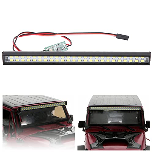 48Pcs LED RC Roof Lamp, 3Modes 147x12x11.5mm/5.8x0.5x0.5in Crawler 5V-8.4V Light Kit with Bag Screw Accessories Plastic LED Light Bar Part Accessory for, HPI Car
