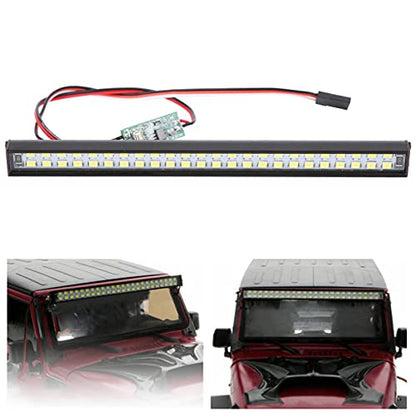 48Pcs LED RC Roof Lamp, 3Modes 147x12x11.5mm/5.8x0.5x0.5in Crawler 5V-8.4V Light Kit with Bag Screw Accessories Plastic LED Light Bar Part Accessory for, HPI Car