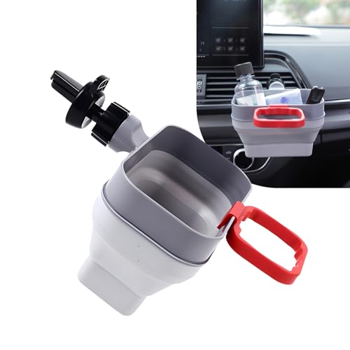 Pack-1 Sauce Holder, 2-in-1 Chicken Nuggets French Fry Tomato Sauce Organizer, Multifunctional Mobile Phone Key Coin Air Vent Storage Box, Universal for Cars Foldable Portable (Gray)