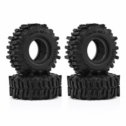 0.7" Swamp Claw Tires 40x16mm for 1/30 Axial SCX30 1/32 Redcat Ascent-32 RC Crawler – Super Soft Sticky Rubber, Easy Mount, Foam Insert (4pcs) - color: Black a