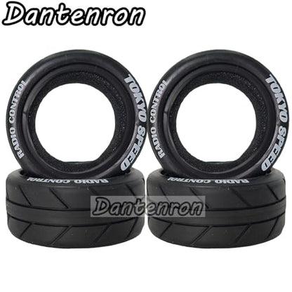 1/10 On Road Tires RC Soft Rubber Street Touring Tyres OD 65mm For 1:10 Rally Racing Drift Car Tamiya TT01 TT02 XV01 TA06 A959 PTG2 HPI KYOSHO HSP PTG2 Traxxas RC On-Road Wheels Rims 4PCS