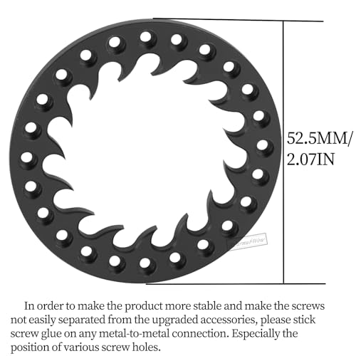 RC Metal 1.9 Beadlock Wheels Replacement Ring for 1/10 Crawler RC Car TRX4 SCX10 90046 90047,Alloy 1.9" Beadlock Rims Replacement Ring,4pcs,Black - color: Black(4pcs)