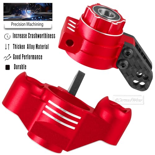 RC Upgrades Part for 1/8 Kraton/Outcast/Notorious 6S BLX,Alloy Front Rear Suspension Arms,Front Knuckles Steering Blocks &Rear Hub Stub Axle Carriers,Wing Mount &Wheelie Bar Set,Red - color: Red(1set)