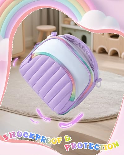 Marscamd Quilted Travel Case Compatible with Yoto Mini, with 33 Card Slots | Carrying Case Compatible with 2024 Yoto Mini, Headphone and Accessories, Purple - color: Purple