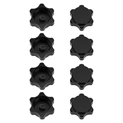 8Pcs Metal RC Wheel Hub Anti-Dust Cover 17mm Rim Hex Nut Compatible with Teamc HSP 1/8 HPI RC Car Truck (Black) - color: Black