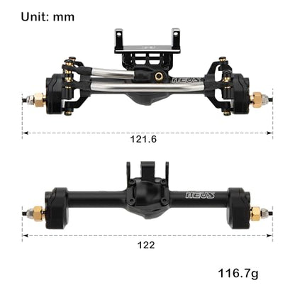 MEUS Racing +4mm TRX4M Portal Axles with Lay Down Servo Mount for Traxxas 1/18 TRX4M RC Crawler