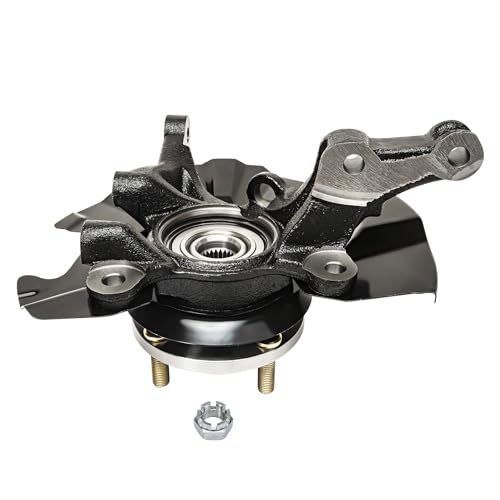 Detroit Axle - 4pc Steering Knuckles Kit for 06-11 Hyundai Accent 4-Wheel | ABS, 2 Front Steering Knuckles & Wheel Bearing Hubs 2 Rear Wheel Bearing and Hubs 2006 2007 2008 2009 2010 2011 Replacement - size: 4UW48689/Kit